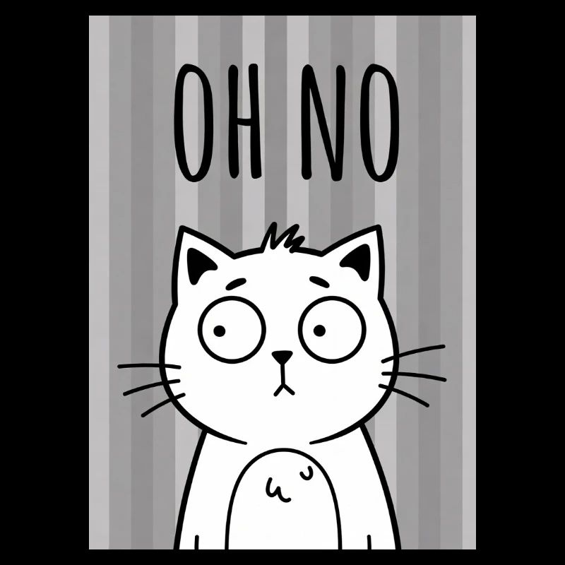 Oh No Cat with Stripe Background
