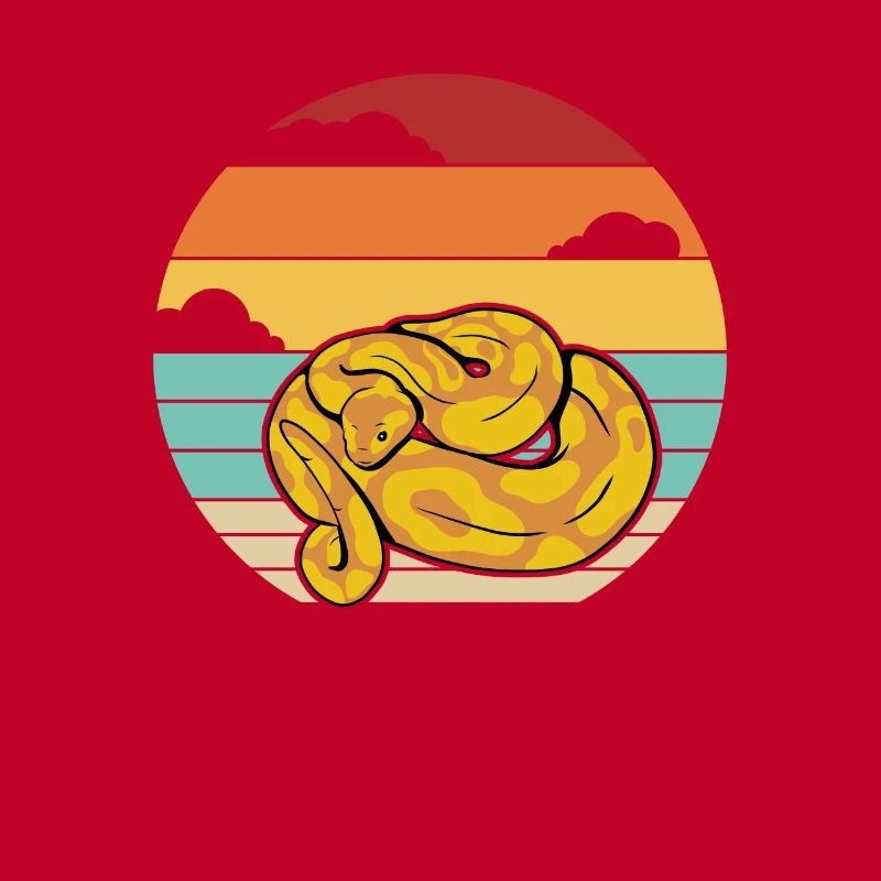 Retro Schlange Schuppenkriechtiere Python Banana