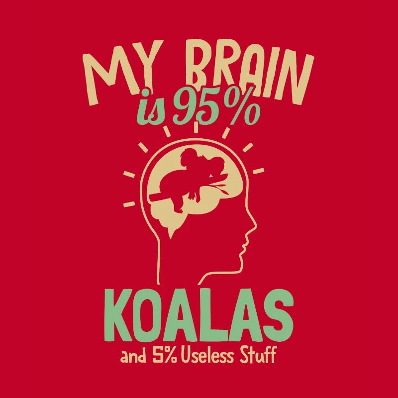 Mon cerveau est composé à 95% de Koalas Koalabear Eucalyptus Koala