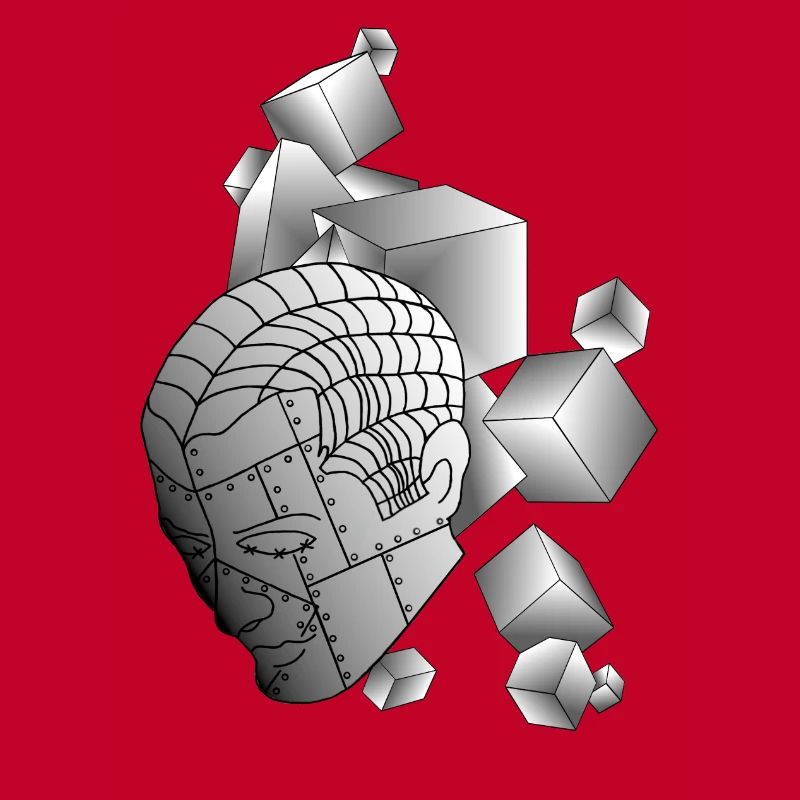 Robot avec cube gris clair