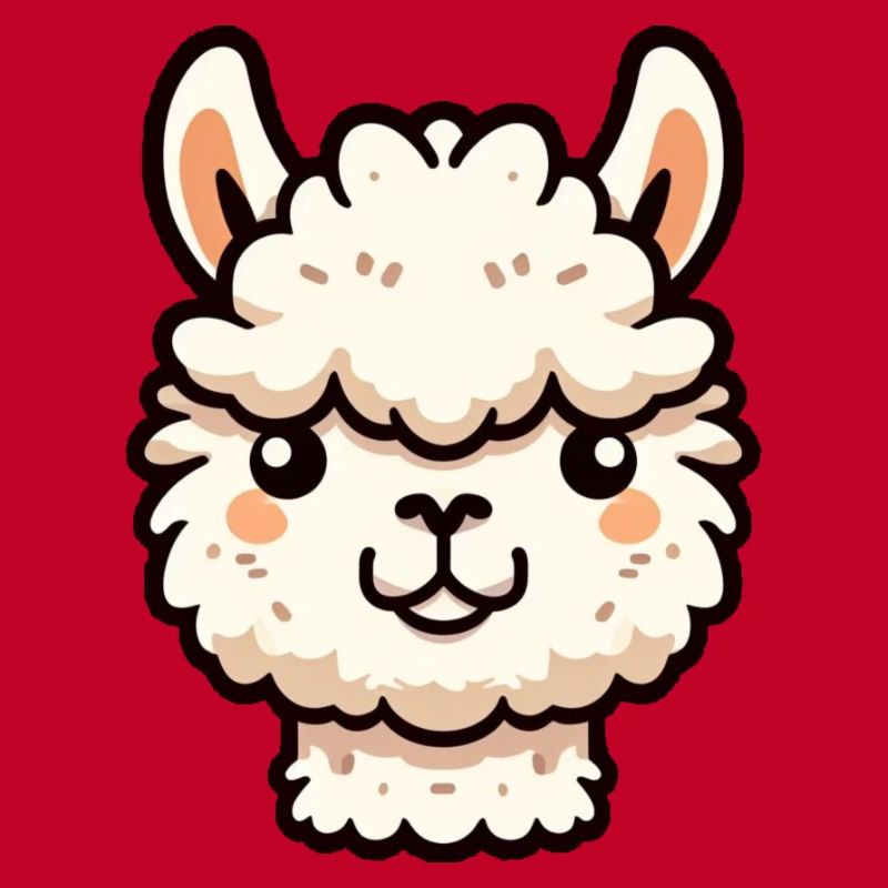 Alpaca Llama Head Comic Cartoon