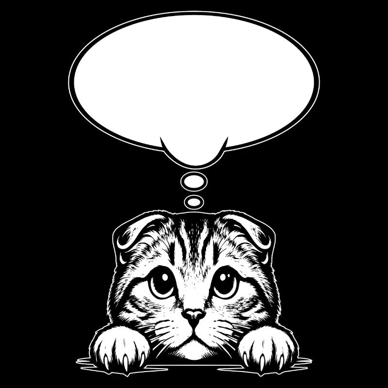 Bulle de dialogue du chat à oreilles pliées écossais