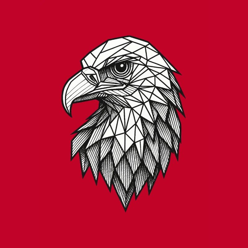 Geometric Eagle Head – Line Art
