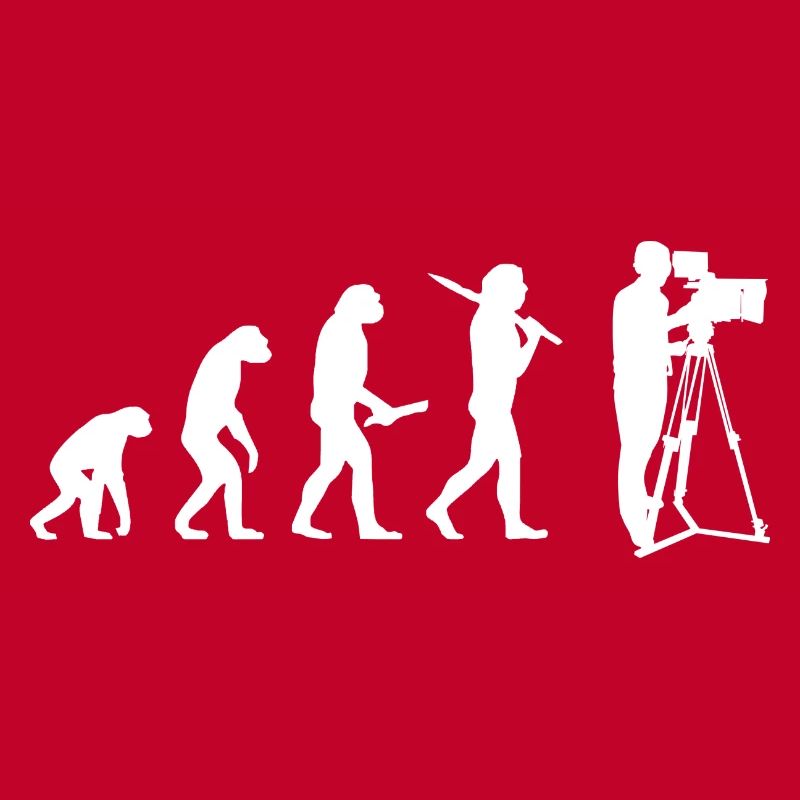 Evolution Kameramann Lustig Videodreh Geschenkidee