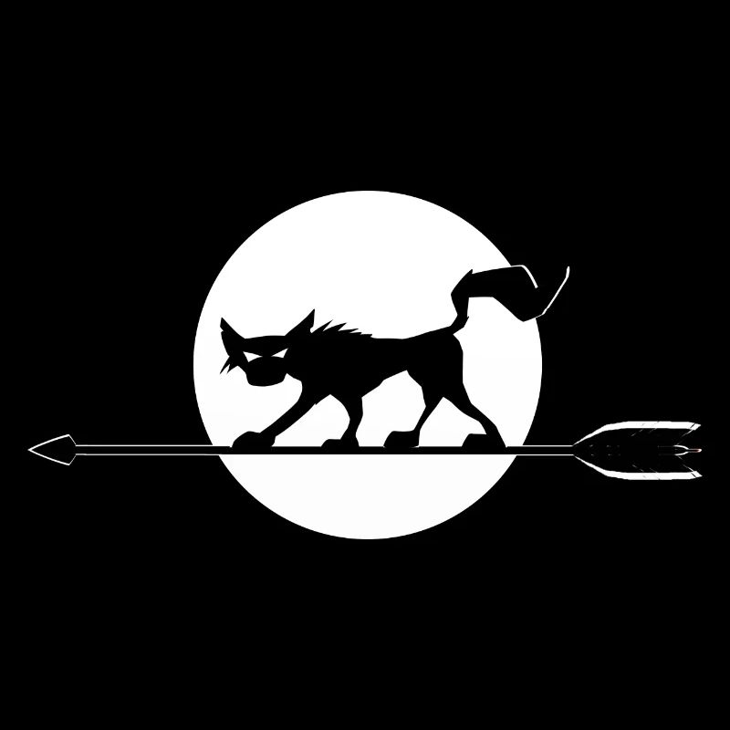 Bogenschießen Bogenschütze Shirt Wolf Pfeil Mond