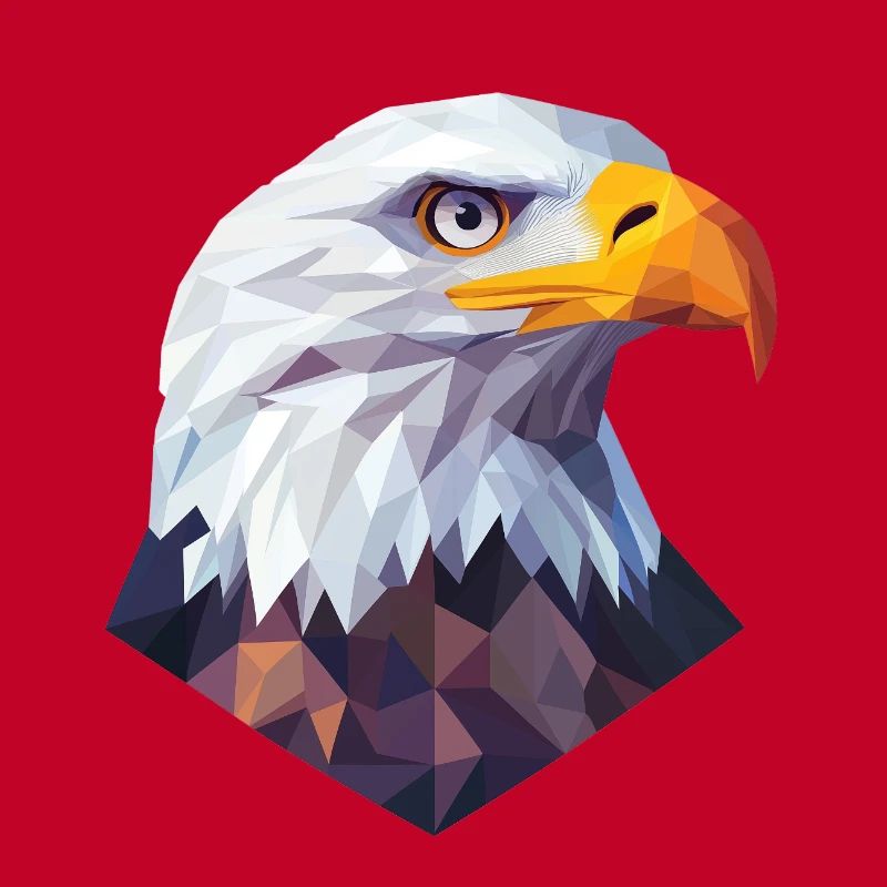 Conception du logo Low Poly de la tête d’aigle