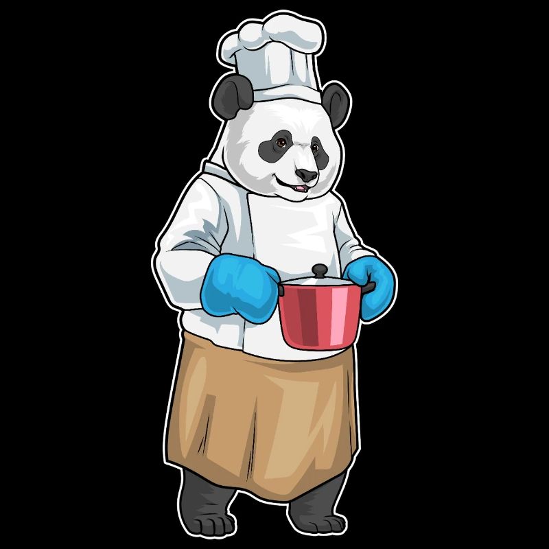Cuisinier panda Cuisson de la marmite