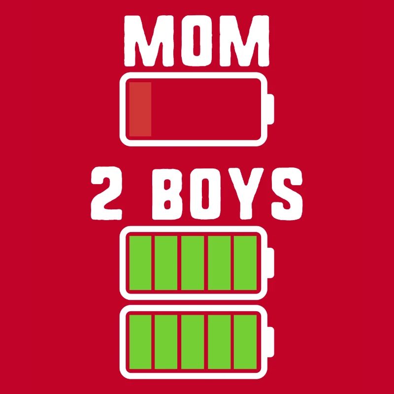 Muttertag Mutter von 2 Jungen Mutter schwache Batterie