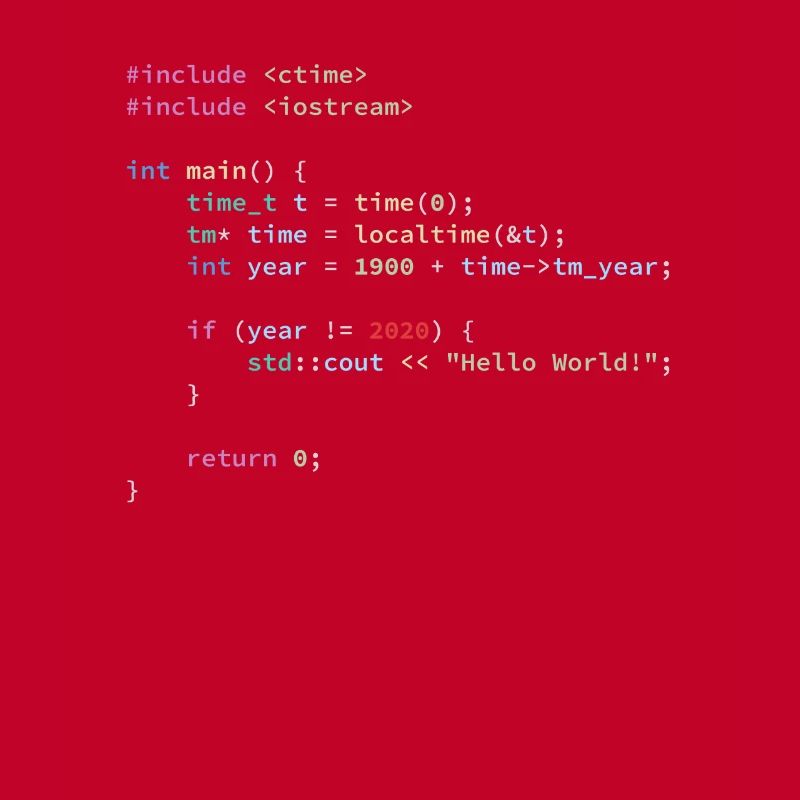 Hello World 2020 en langage de programmation C ++, code