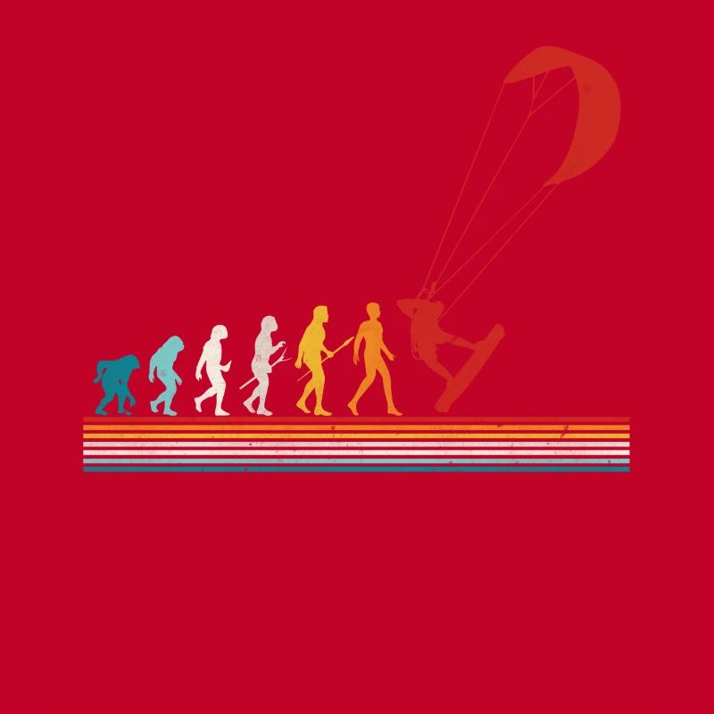 Retro Evolution Kite Surfing Funny Kite Boarding