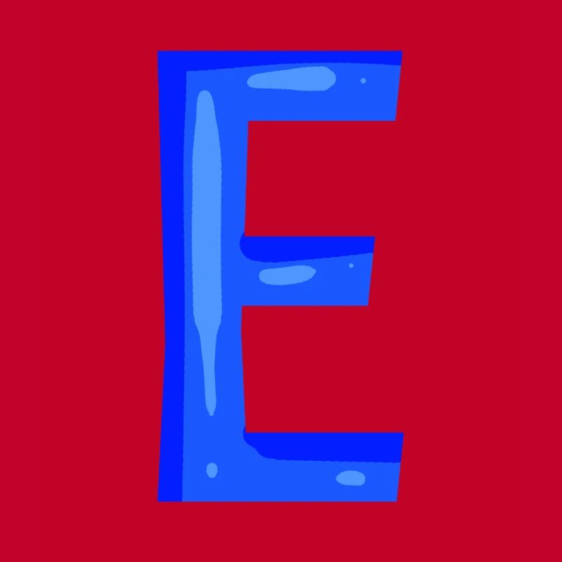 Buchstabe E Anfangsbuchstabe Blau