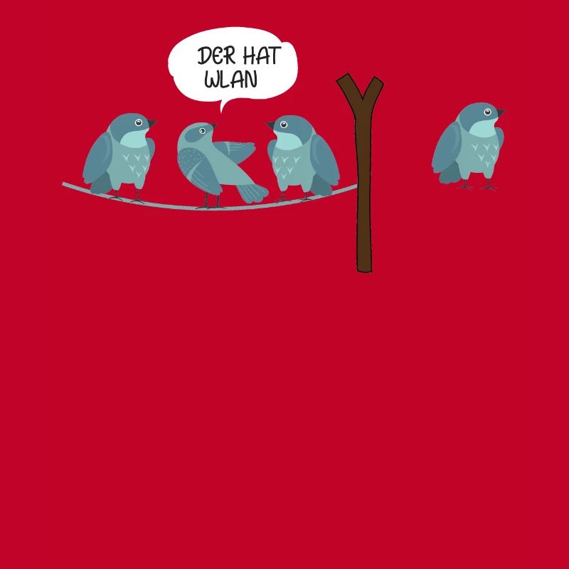 WLAN Vogel Comic Der hat WLAN Nerd & IT Geschenk