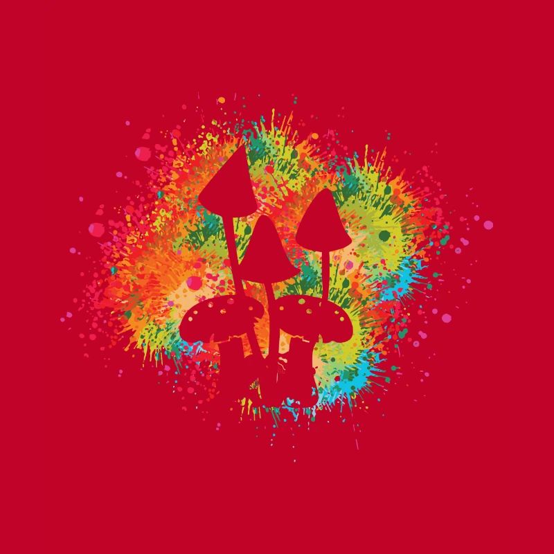 ÉCLABOUSSURE COLORÉE DE CONCEPTION DE CHAMPIGNONS DE COULEUR