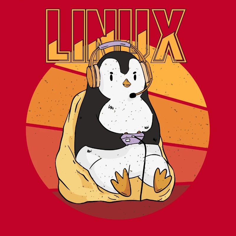 Gamer Penguin Linux Root Party Nerd Programmer Com