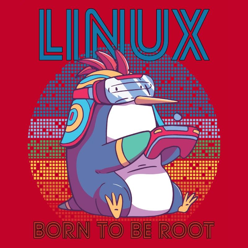 Linux Gamer Penguin Root Party Geek Programmer Adm