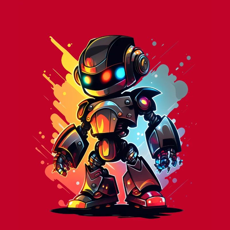 Retro Robot Cute Robotic Engineer Technology