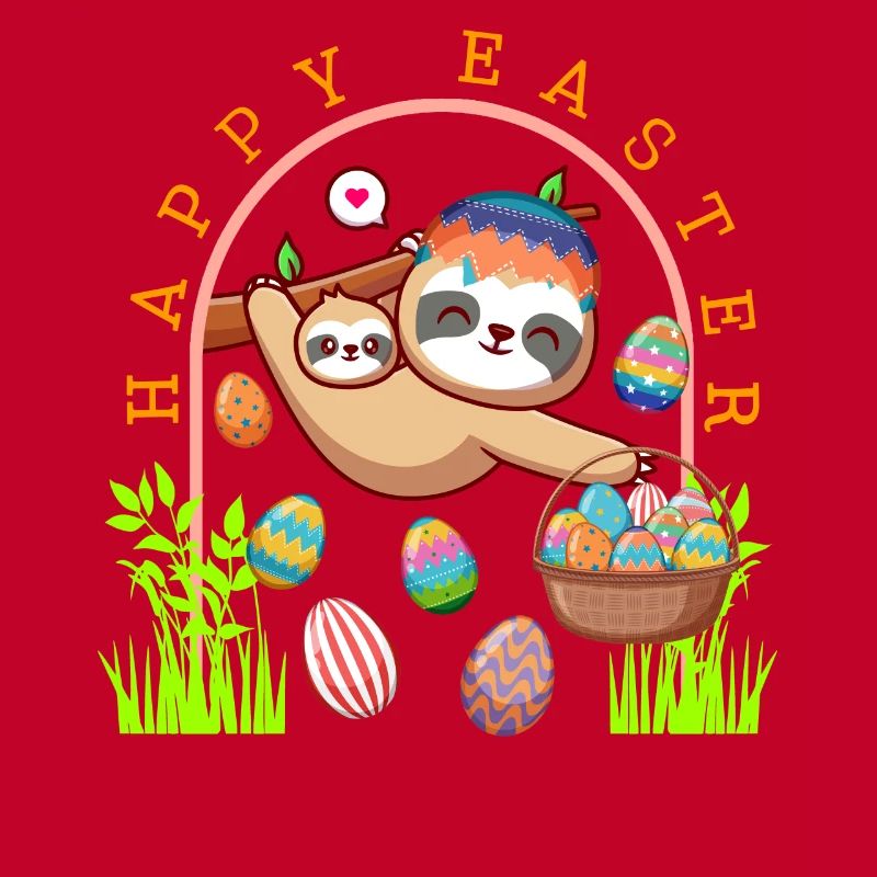 Easter Day Shirt, Happy Easter Tee, Easter Sloth