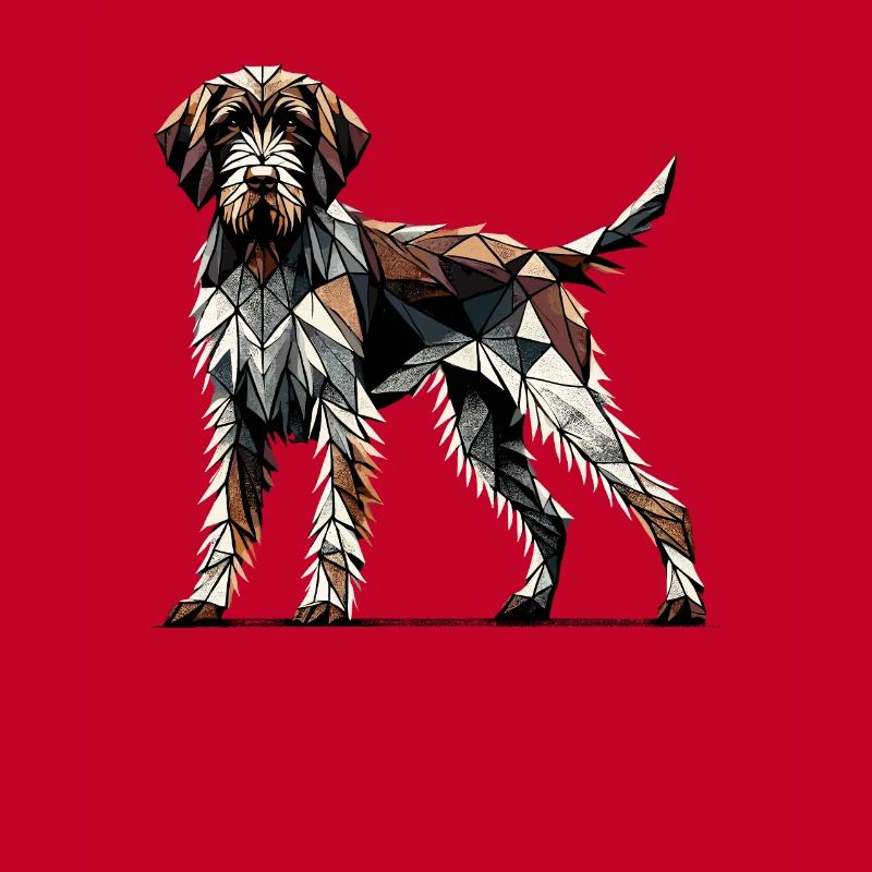 Geometric Art German Wirehaired Pointer