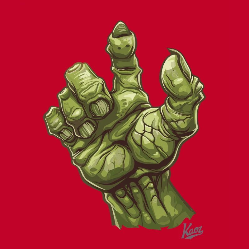 Massive grüne Ork- oder Oger-Monster-Hand