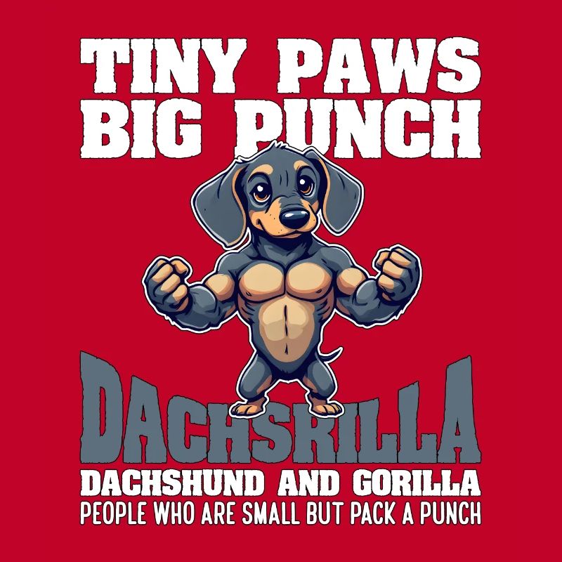 TINY PAWS BIG PUNCH - TECKEL ET GORILLE