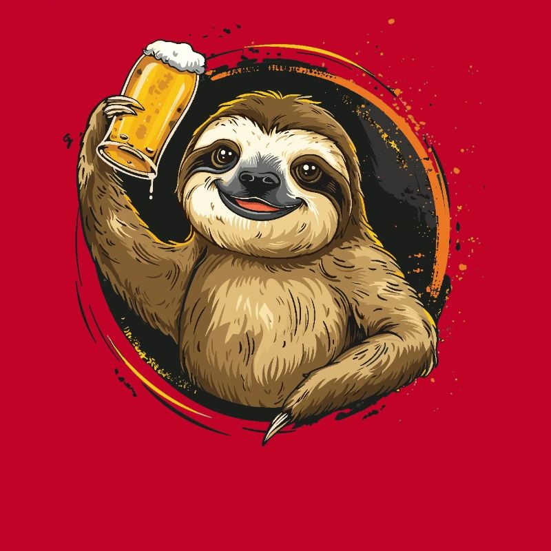 Faultier Bier Biertrinker
