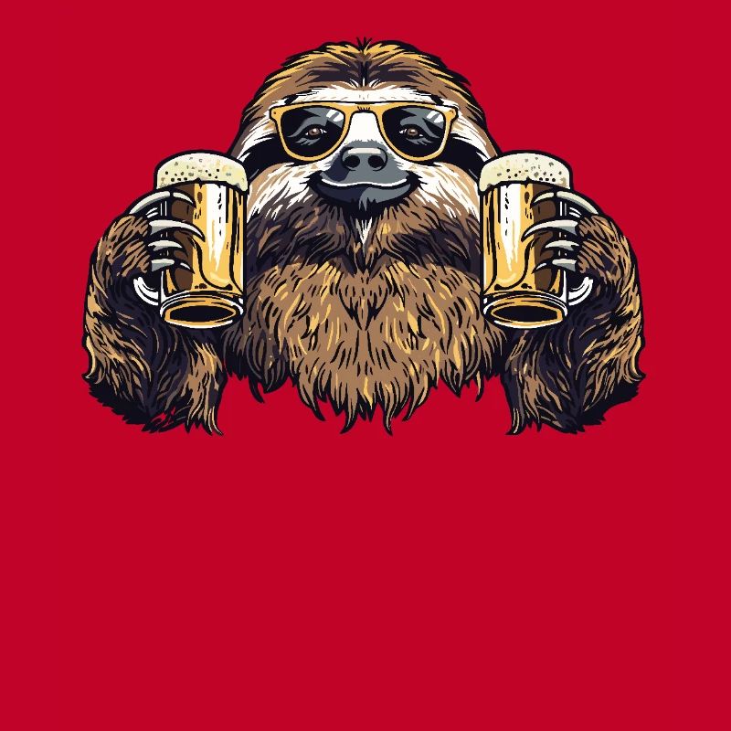 Faultier Bier Biertrinker