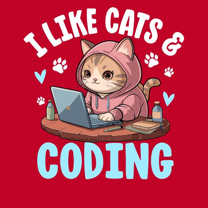 I Like Cats and Coding Nerd Design