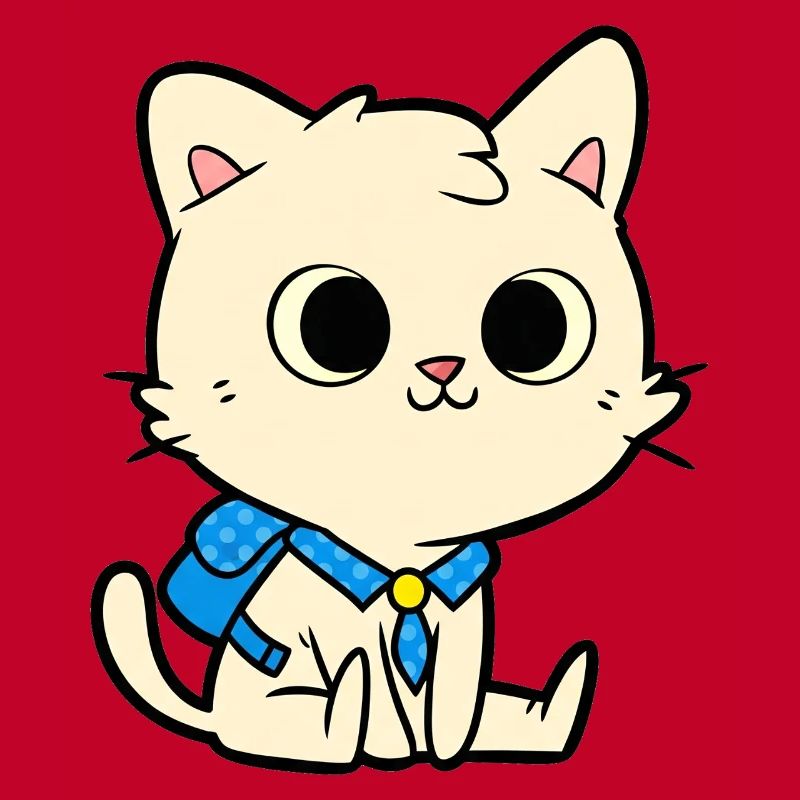 Conception de dessin animé de chat d’école mignon