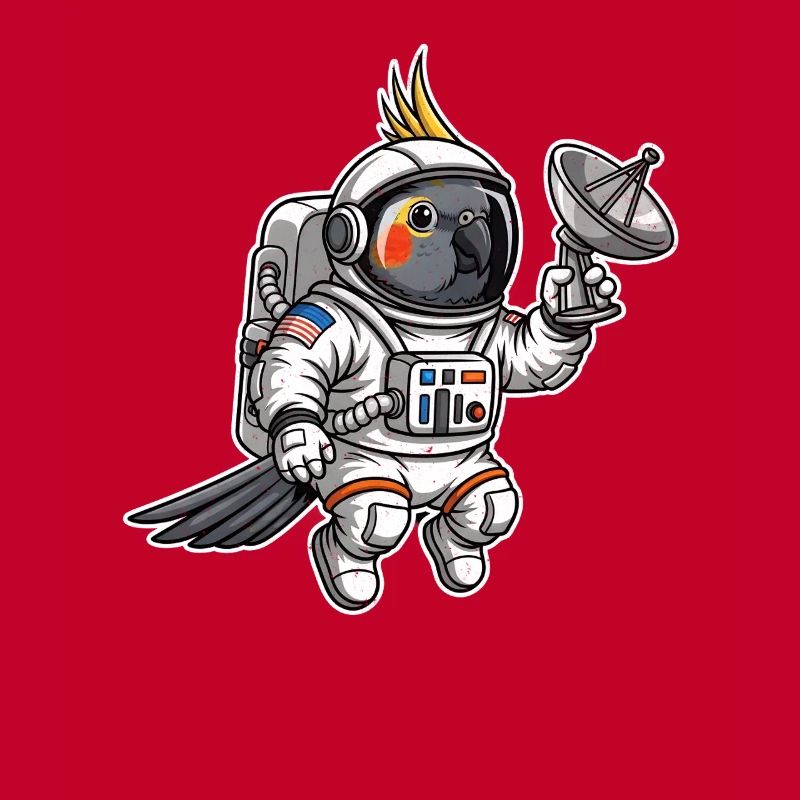 oiseau de l’espace astronaute calopsitte