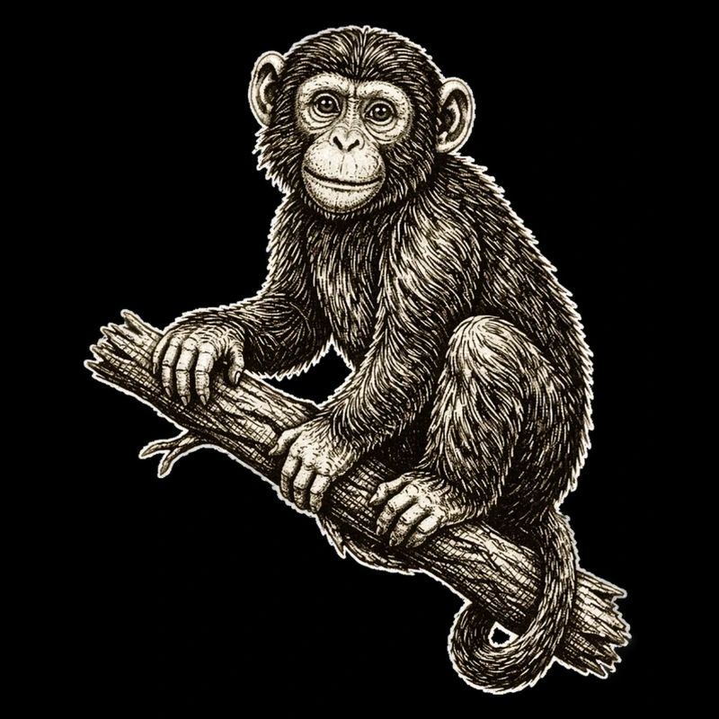 Affe Illustration im Vintage-Stil