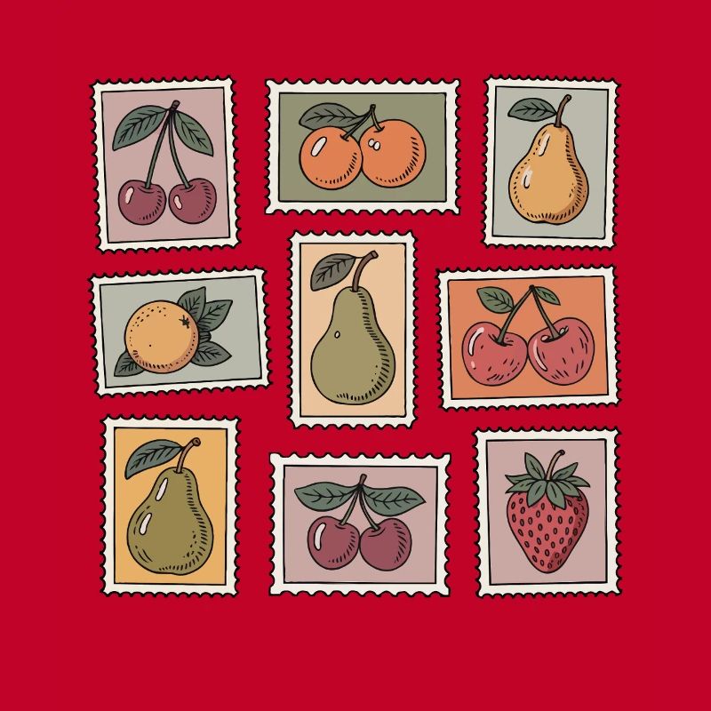 Pastel Fruit Stamp Pattern