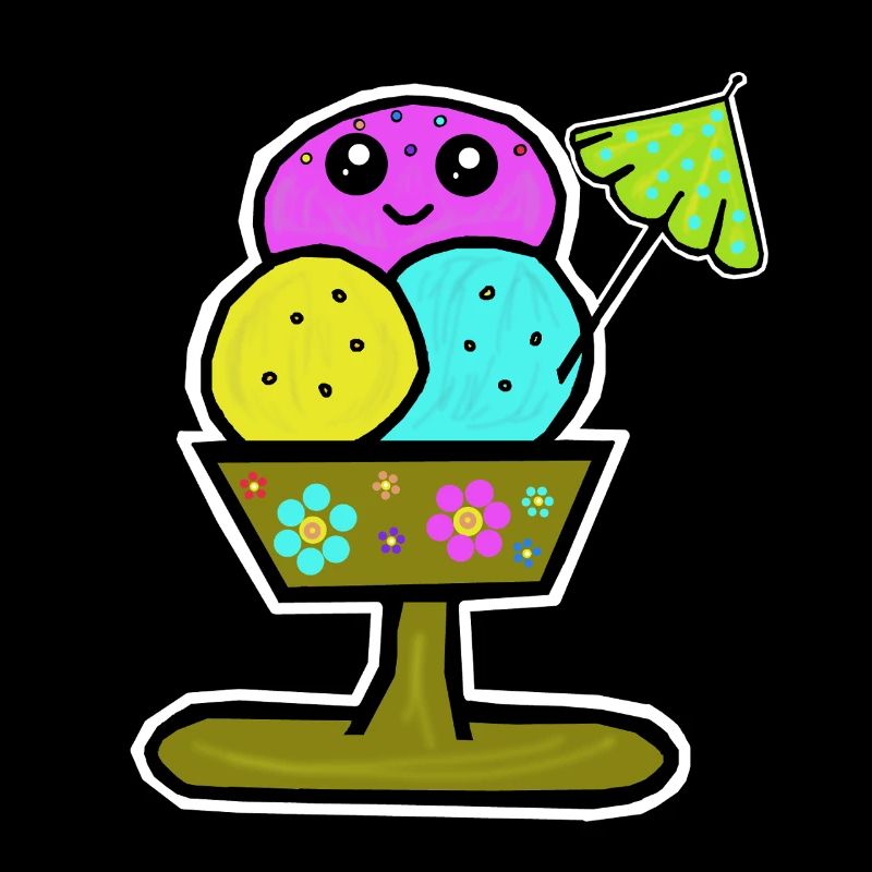 Glace colorée Sundae Glace Glace Glace