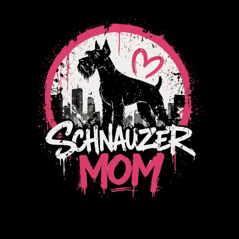 Schnauzer Mom Graffiti Herz