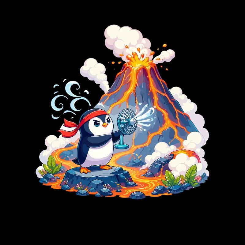Lava-Pinguin mit Ventilator