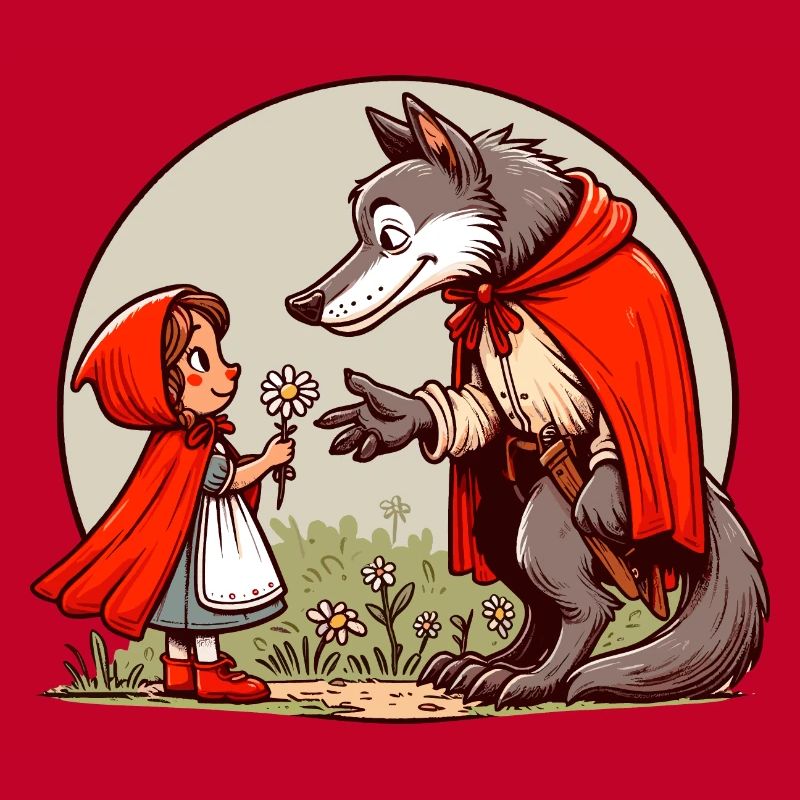 Rotkäppchen Märchen Wolf Niedlich Märchenfigur