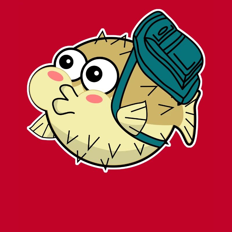 Puffer Fish with Backpack