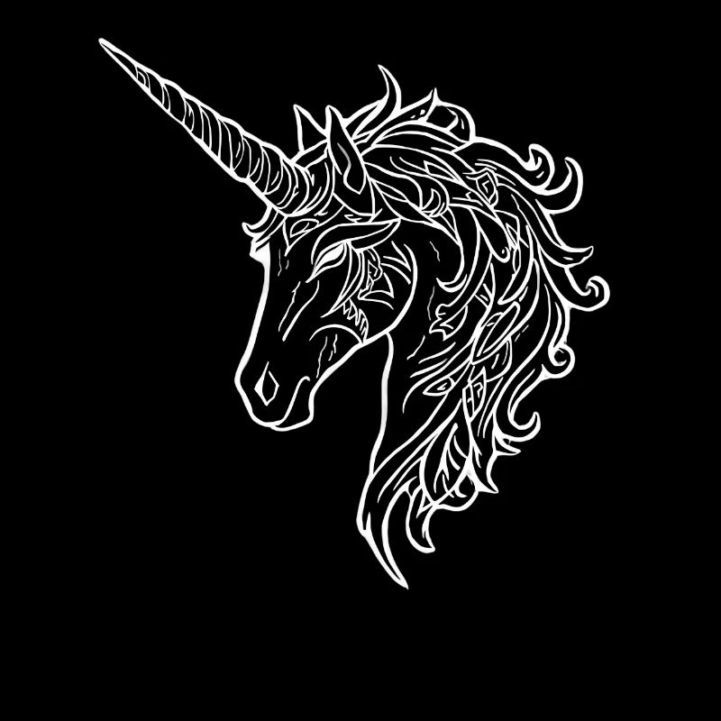 Licorne noir et blanc