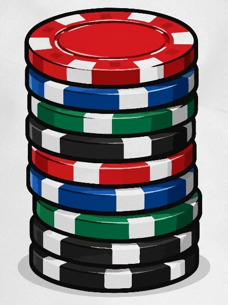Pokerchip Stack Farbexplosion