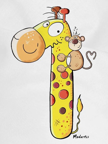 Affe auf Giraffe