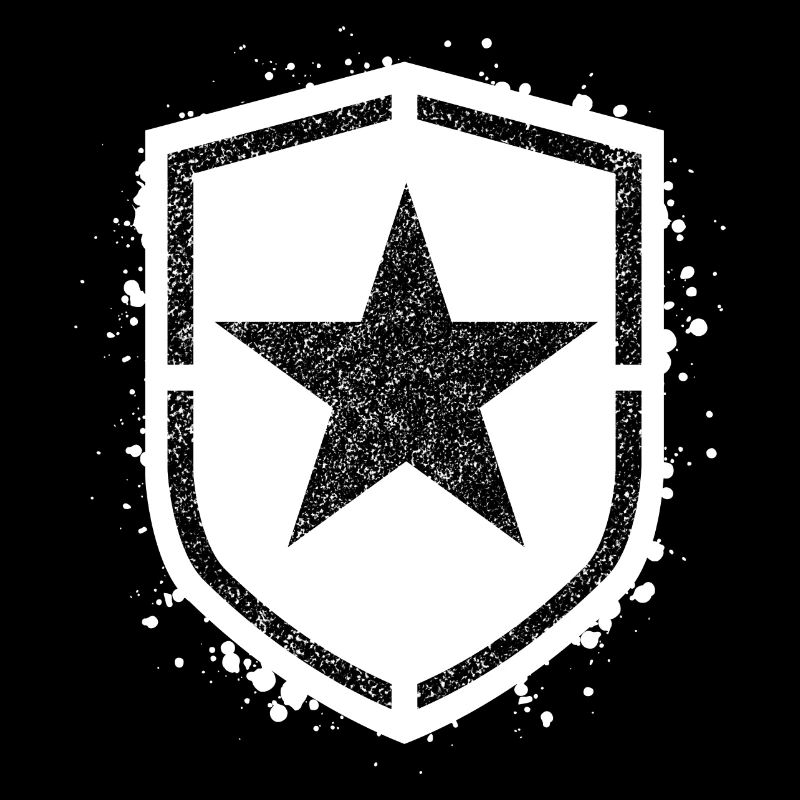 Sponge stencil Star inside shild