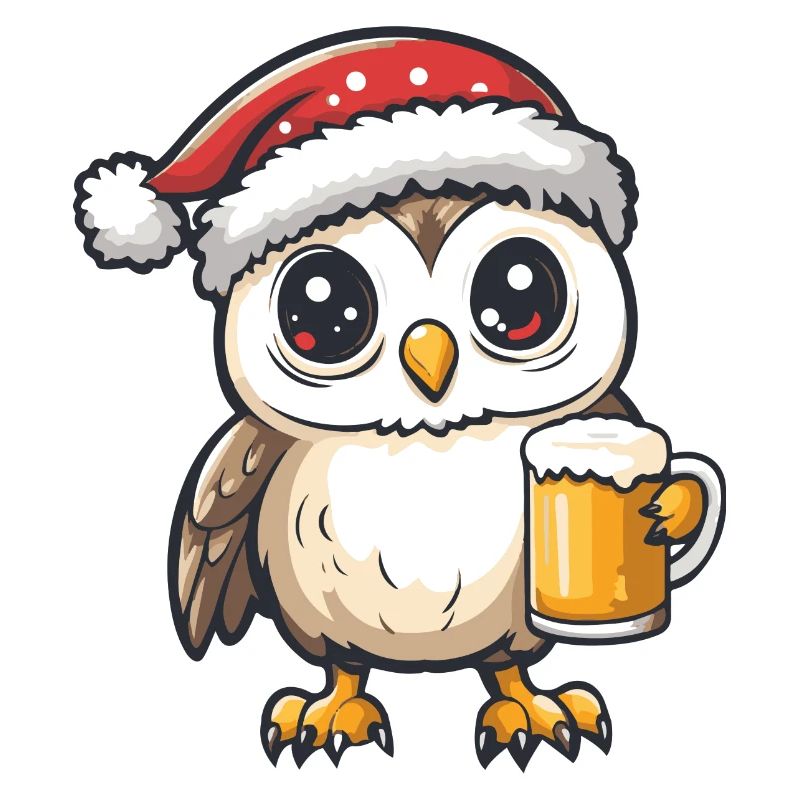 Eule Weihnachten Bier