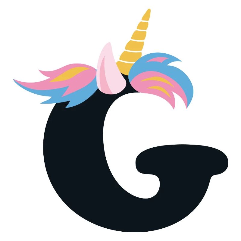 Einhorn-Buchstabe Regenbogenstyle "G" | be unique