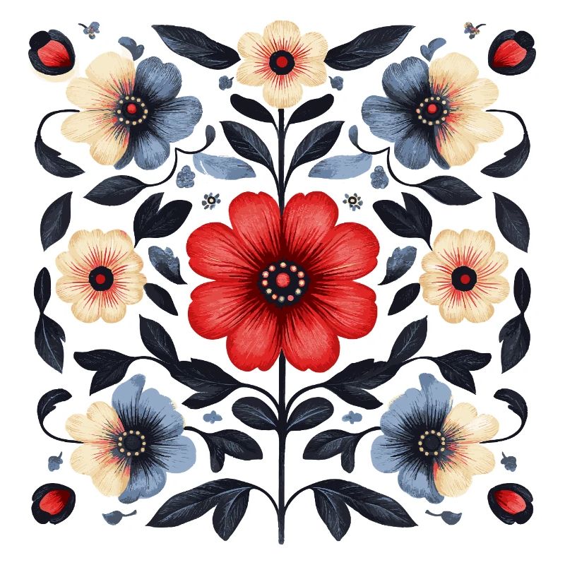 Nordic floral pattern