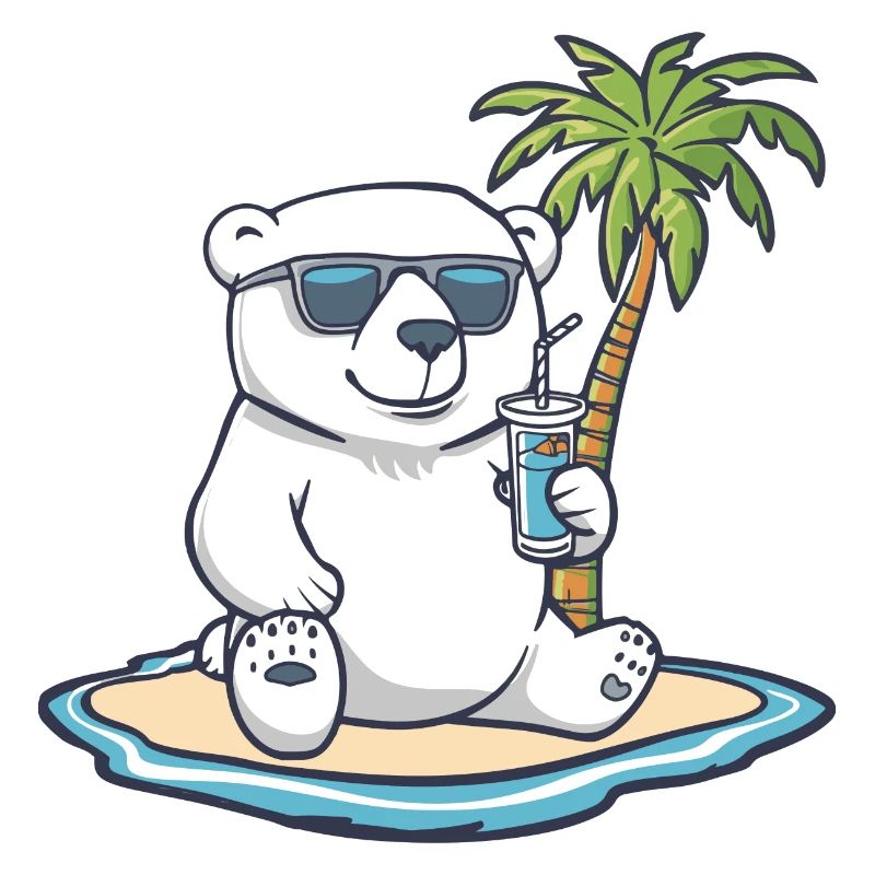 Polar Bear Summer Beach Vacation