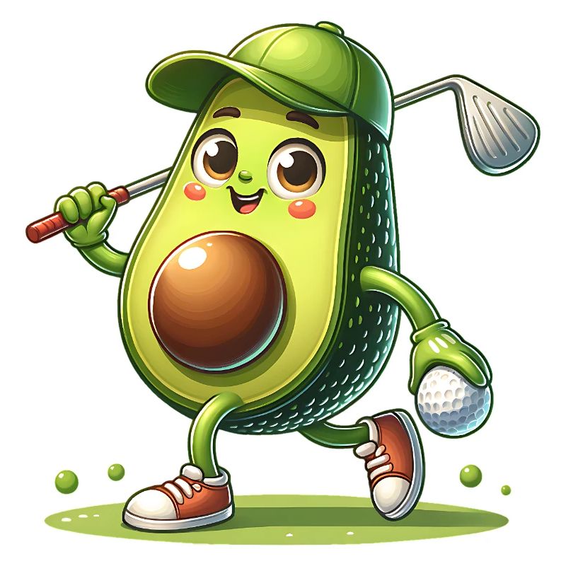 Lustiger Golf Avocado Golfer: Schwingen Sie Sich