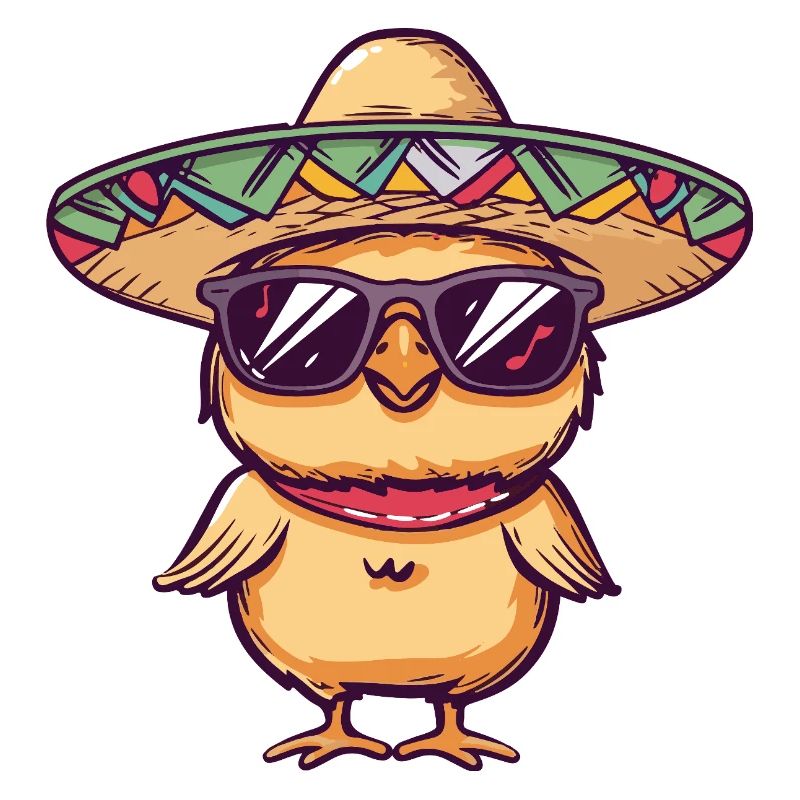 Chicks Chicken Comic Funny Sombrero