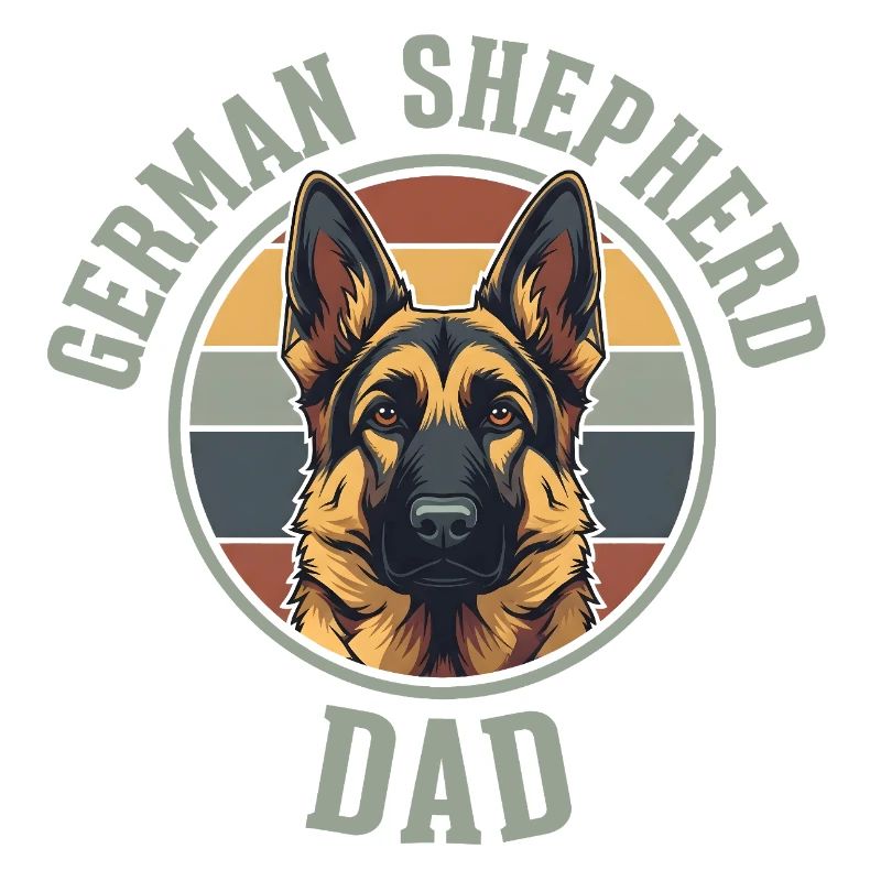 German Shepherd Dad Retro Emblem Dog Dad