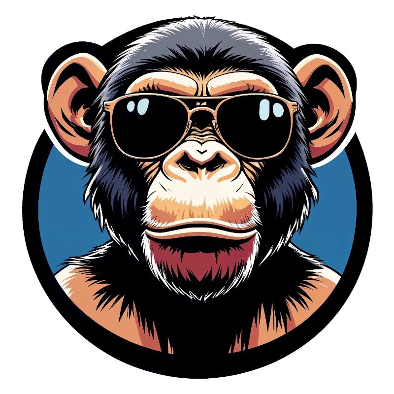 Monkey with sunglasses circle