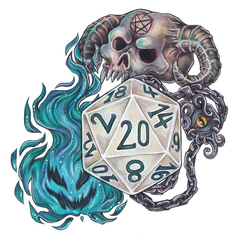 RPG Tabletop D20 Dice Gift Warlock