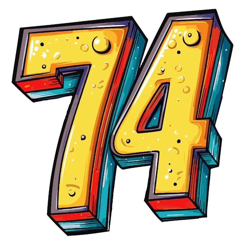74 Number Colorful